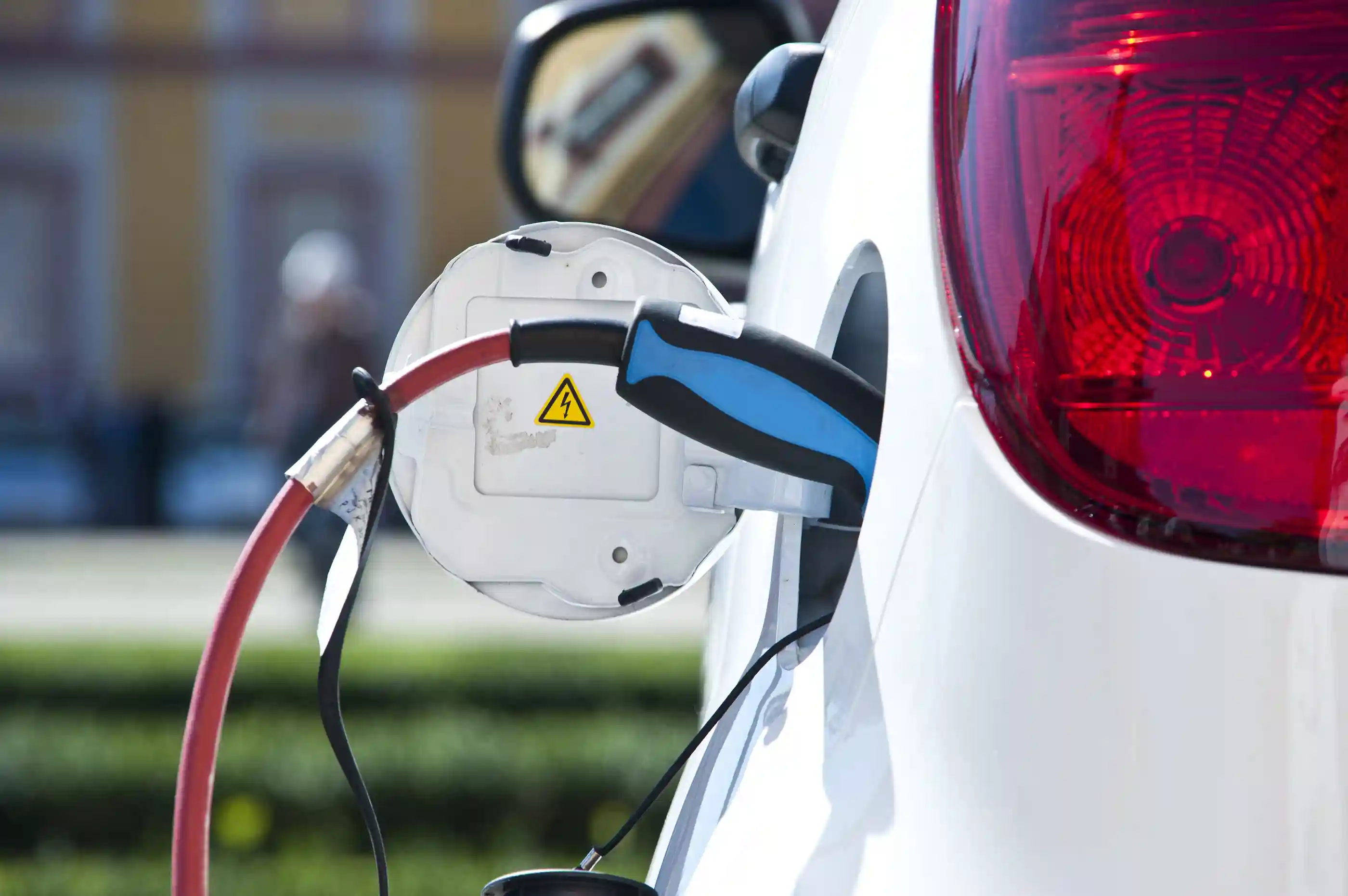 charge white electric car